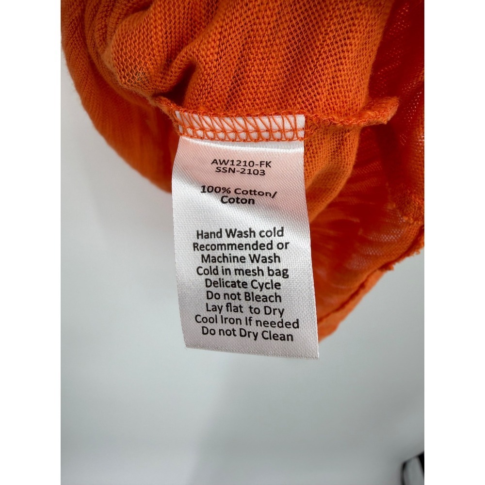 ATM Anthony Thomas Melillo Orange Slub Jersey V-Neck T-Shirt XS oversized - Picture 8 of 10